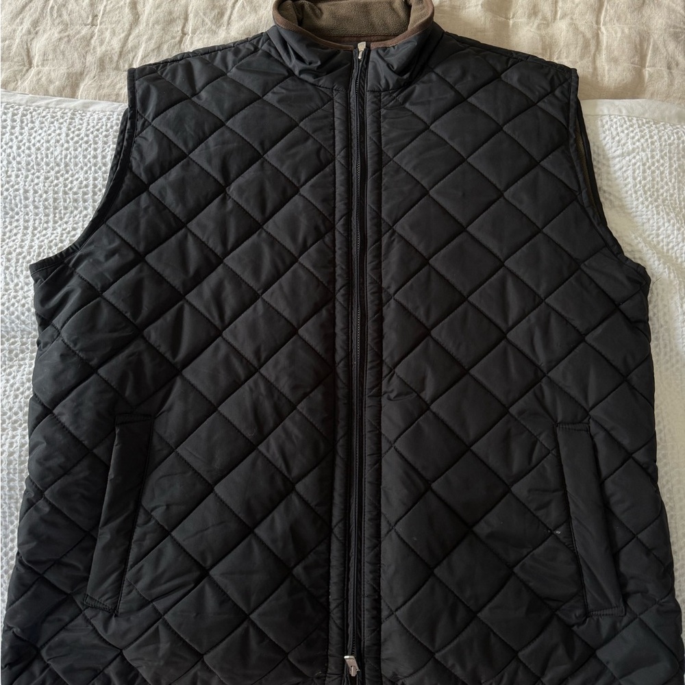 Peter Millar Black Quilted Vest